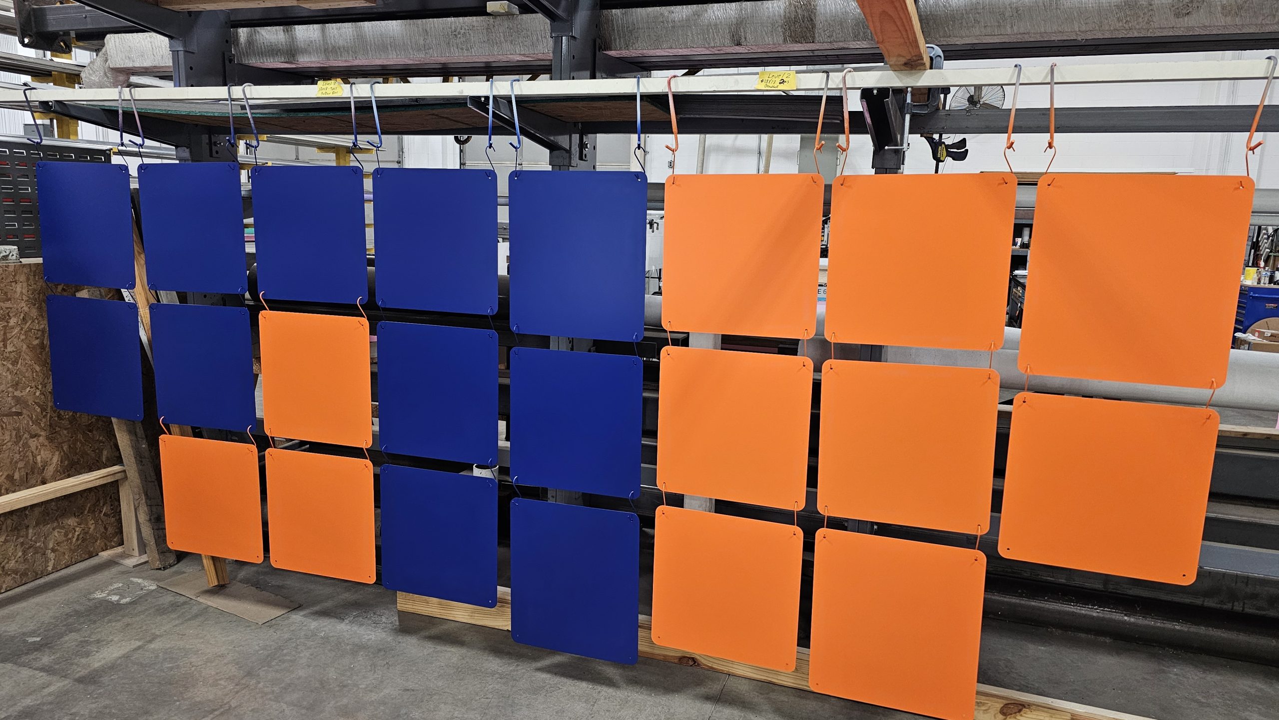 JLA Parking Garage Custom sign manufacturing process in Michigan sign fabrication shop