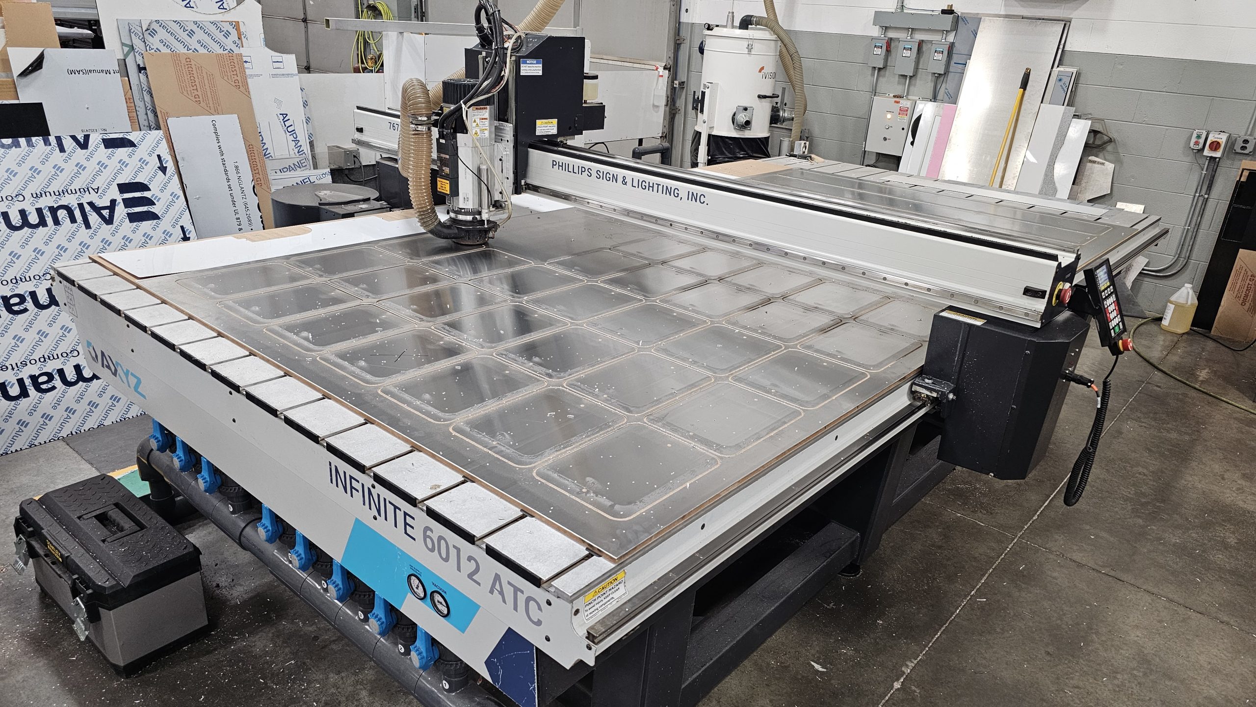 JLA Parking Garage Custom sign manufacturing process in Michigan sign fabrication shop